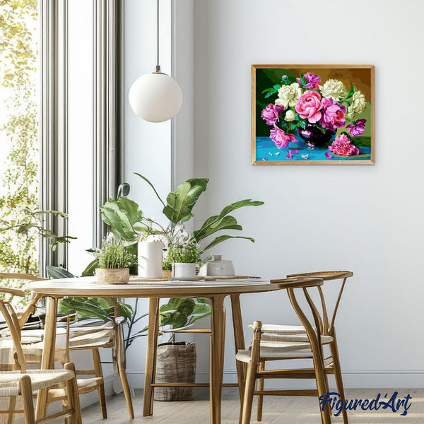 paint by numbers | colorful peonies | new arrivals flowers easy | FiguredArt