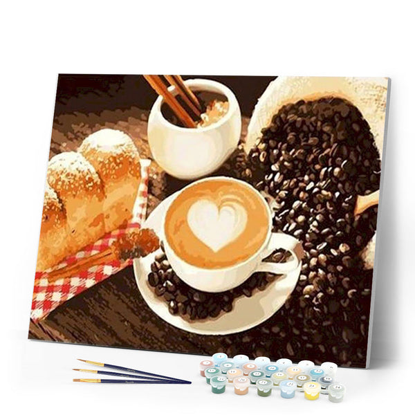 paint by numbers | coffee and brioche pastry | new arrivals kitchen easy | FiguredArt