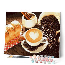 Load image into Gallery viewer, paint by numbers | coffee and brioche pastry | new arrivals kitchen easy | FiguredArt