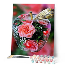 Load image into Gallery viewer, paint by numbers | candy apple and roses | new arrivals flowers intermediate | FiguredArt
