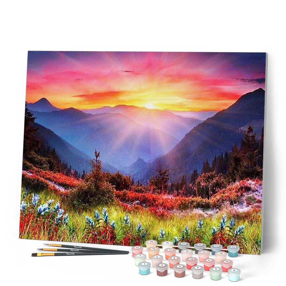 Paint by numbers - Sunrise in the mountain – Figured'Art