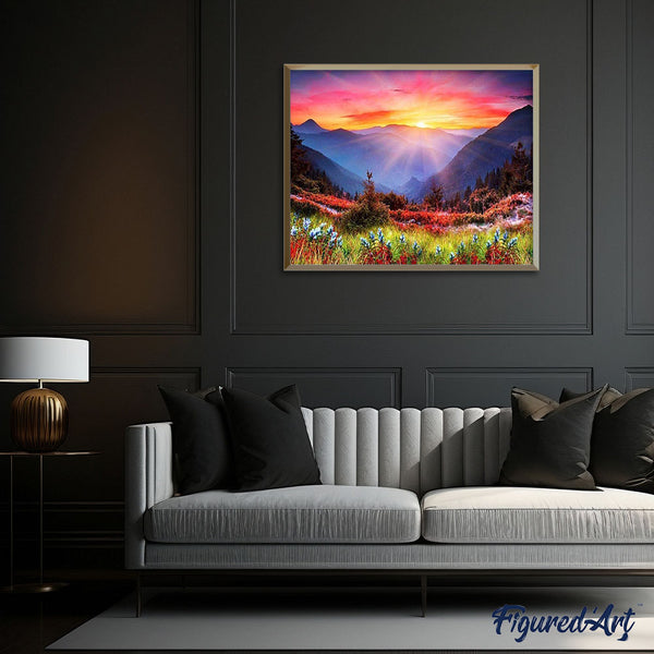 paint by numbers | sunrise in the mountain | new arrivals landscapes mountains flowers advanced | FiguredArt