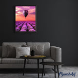 paint by numbers | hot balloon and field of lavender | new arrivals landscapes flowers advanced | FiguredArt