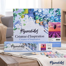 Load image into Gallery viewer, paint by numbers | hot balloon and field of lavender | new arrivals landscapes flowers advanced | FiguredArt