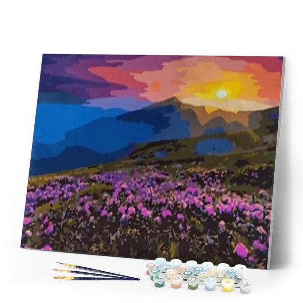 paint by numbers | sunset on the mountain | new arrivals landscapes mountains flowers advanced | FiguredArt