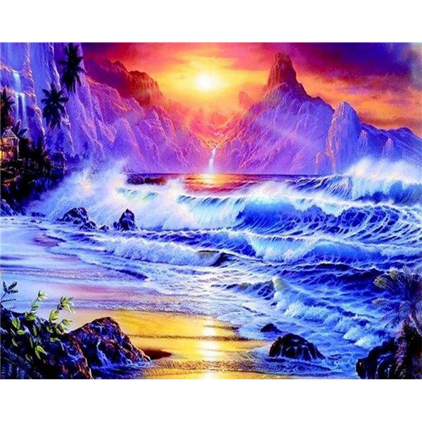 paint by numbers | raging sea | new arrivals landscapes mountains advanced | FiguredArt