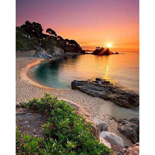 paint by numbers | quiet beach at dusk | new arrivals landscapes advanced | FiguredArt