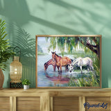 paint by numbers | three horses near the lake | new arrivals animals horses advanced | FiguredArt