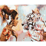 paint by numbers | woman and tiger | new arrivals animals tigers abstract intermediate | FiguredArt