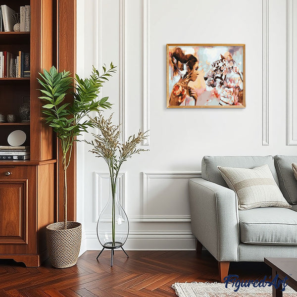 paint by numbers | woman and tiger | new arrivals animals tigers abstract intermediate | FiguredArt