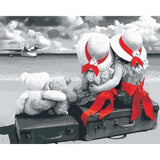 paint by numbers | Little Girls and red ribbons | easy landscapes | FiguredArt