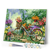 paint by numbers | Flowers and Bicycles | flowers intermediate landscapes | FiguredArt