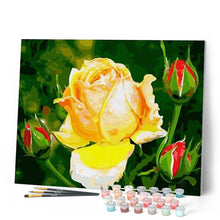 Load image into Gallery viewer, paint by numbers | yellow rosebud flower | new arrivals flowers easy | FiguredArt