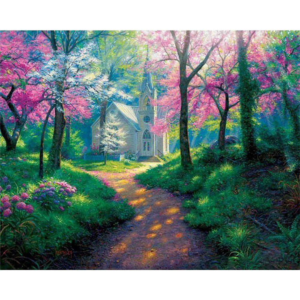 paint by numbers | walkway in the forest | new arrivals landscapes advanced | FiguredArt