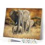 paint by numbers | family of elephants | new arrivals animals elephants advanced | FiguredArt