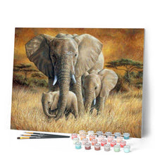 Load image into Gallery viewer, paint by numbers | family of elephants | new arrivals animals elephants advanced | FiguredArt