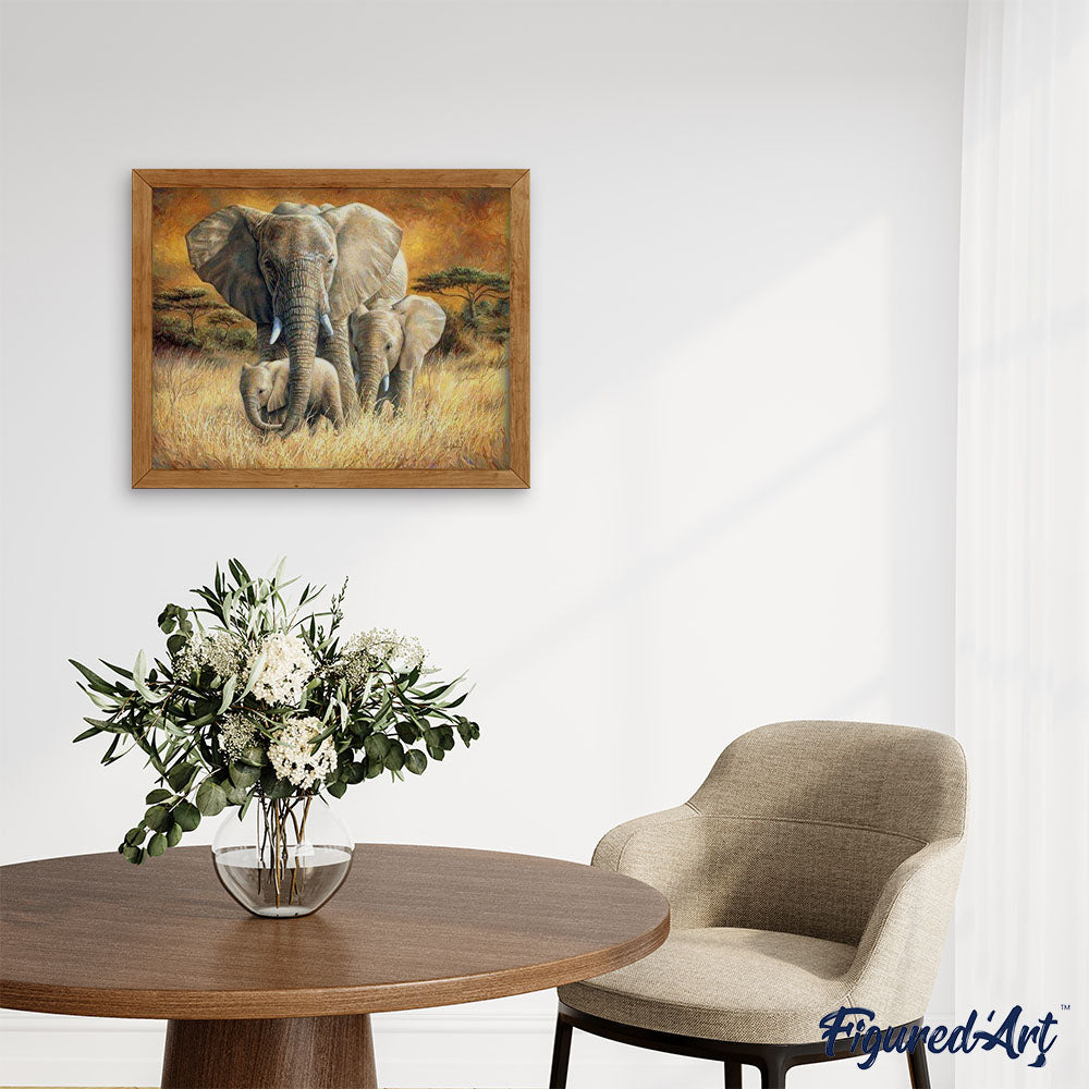 paint by numbers | family of elephants | new arrivals animals elephants advanced | FiguredArt