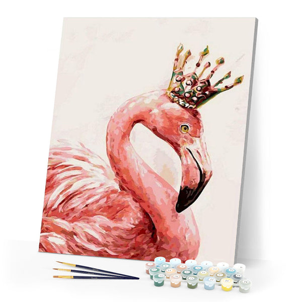 paint by numbers | royal flemish pink | new arrivals animals birds flamingos intermediate | FiguredArt