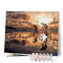 Load image into Gallery viewer, paint by numbers | Biking at Sunset | intermediate landscapes | FiguredArt