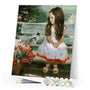 paint by numbers | Little Girl and Cat | advanced animals cats flowers portrait | FiguredArt