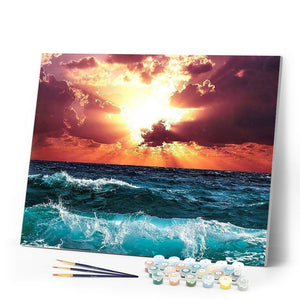 paint by numbers | waves and beautiful sky | new arrivals landscapes intermediate | FiguredArt