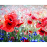 paint by numbers | poppies and blue flowers | new arrivals flowers intermediate | FiguredArt