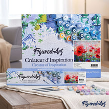 Load image into Gallery viewer, paint by numbers | poppies and blue flowers | new arrivals flowers intermediate | FiguredArt