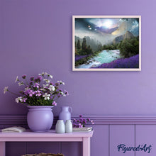 Load image into Gallery viewer, paint by numbers | wild river and full moon | new arrivals landscapes advanced | FiguredArt