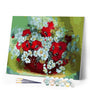 paint by numbers | Vase of red and white flowers | flowers intermediate | FiguredArt