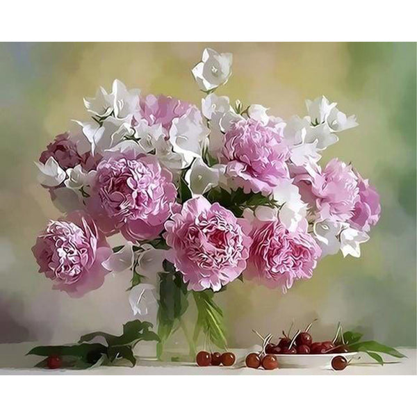 paint by numbers | Peonies and Cherries | advanced flowers | FiguredArt
