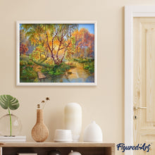 Load image into Gallery viewer, paint by numbers | Pontoon beside the River | advanced landscapes | FiguredArt