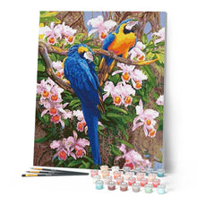 Load image into Gallery viewer, paint by numbers | Two Parrots | advanced animals birds parrots | FiguredArt