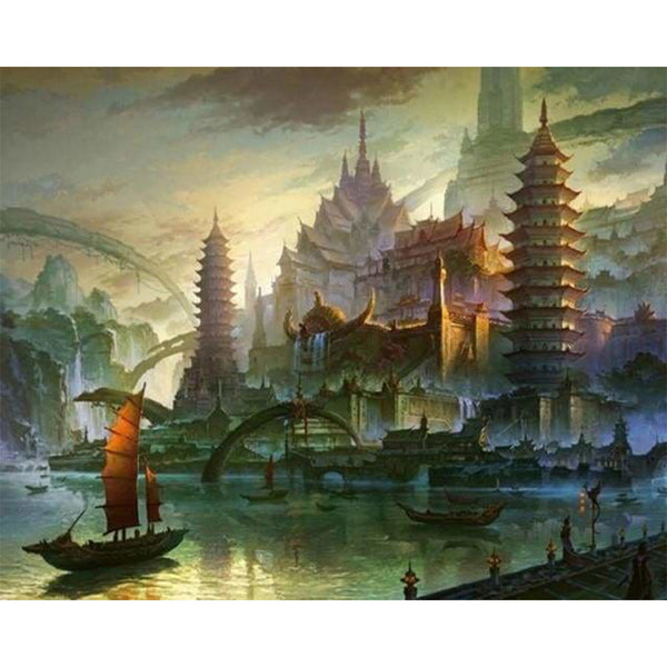 paint by numbers | Ancient city in Asia | advanced cities | FiguredArt