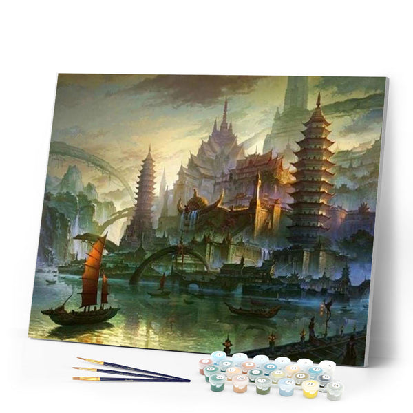 paint by numbers | Ancient city in Asia | advanced cities | FiguredArt