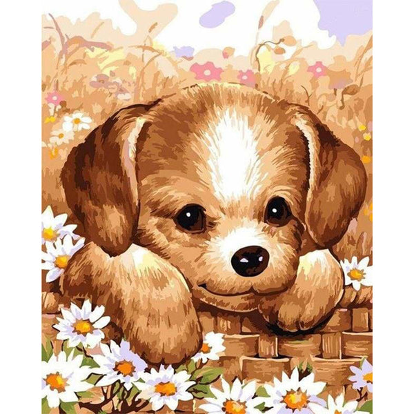 paint by numbers | Small Puppy | animals dogs intermediate | FiguredArt