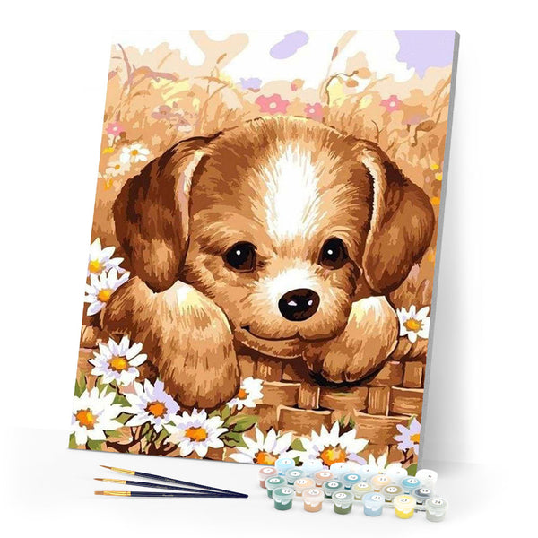 paint by numbers | Small Puppy | animals dogs intermediate | FiguredArt