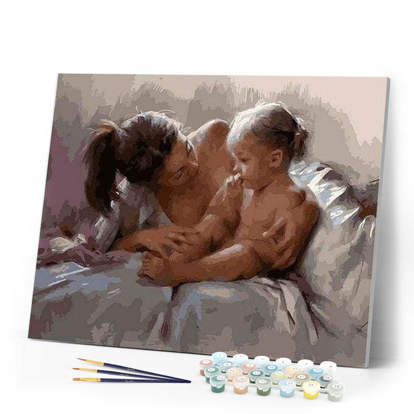 paint by numbers | Mother and Child Happiness | flowers intermediate | FiguredArt