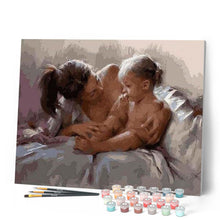 Load image into Gallery viewer, paint by numbers | Mother and Child Happiness | flowers intermediate | FiguredArt