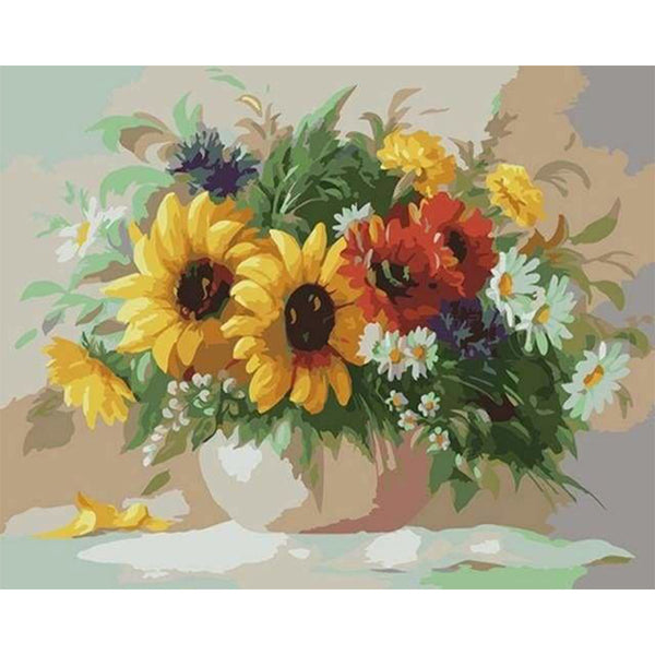 paint by numbers | Colorful Flowers in a Vase | easy flowers | FiguredArt