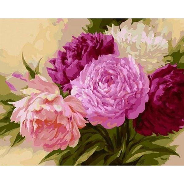 paint by numbers | Shades of Rose | flowers intermediate | FiguredArt