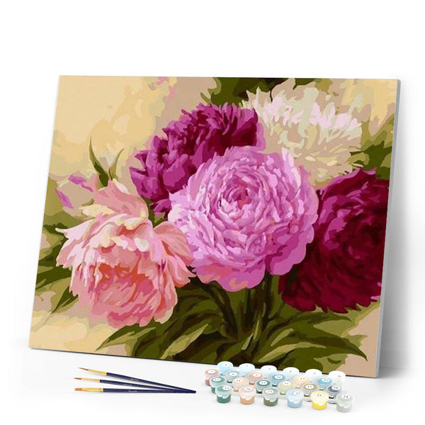 paint by numbers | Shades of Rose | flowers intermediate | FiguredArt