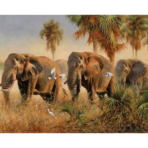 paint by numbers | Wild elephants | advanced animals elephants | FiguredArt