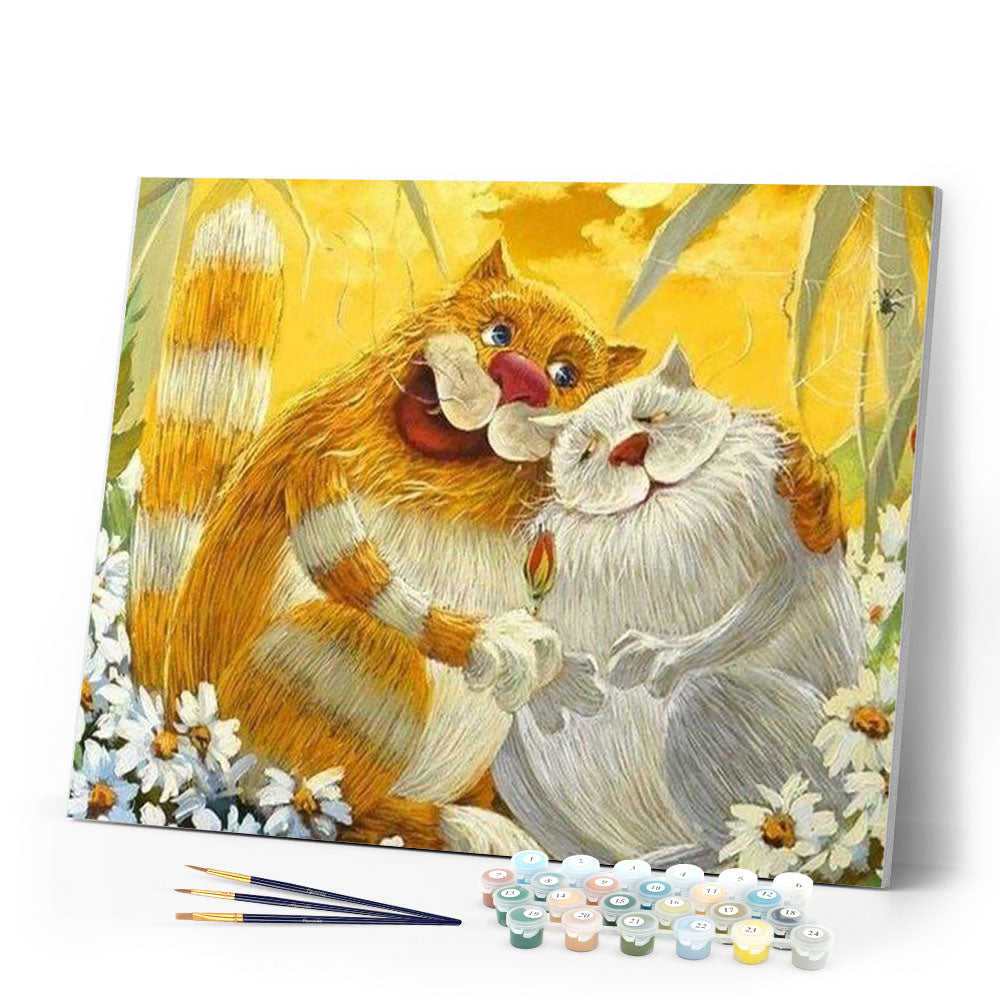 paint by numbers | Two lovers Cats | animals cats easy | FiguredArt