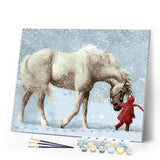 paint by numbers | Horse in the Snow | animals horses intermediate | FiguredArt