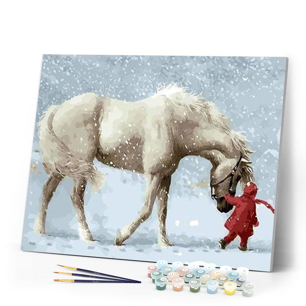 paint by numbers | Horse in the Snow | animals horses intermediate | FiguredArt