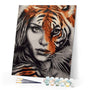 Paint by numbers | The Tiger Woman | animals intermediate portrait tigers | Figured'Art