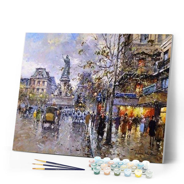 paint by numbers | Street in France | advanced landscapes | FiguredArt