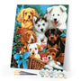 paint by numbers | Small Dogs in a Basket | animals dogs intermediate | FiguredArt