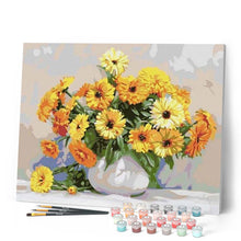 Load image into Gallery viewer, paint by numbers | Yellow flowers in a White Vase | easy flowers | FiguredArt