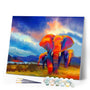 paint by numbers | Elephants walking Watercolor | advanced animals elephants | FiguredArt